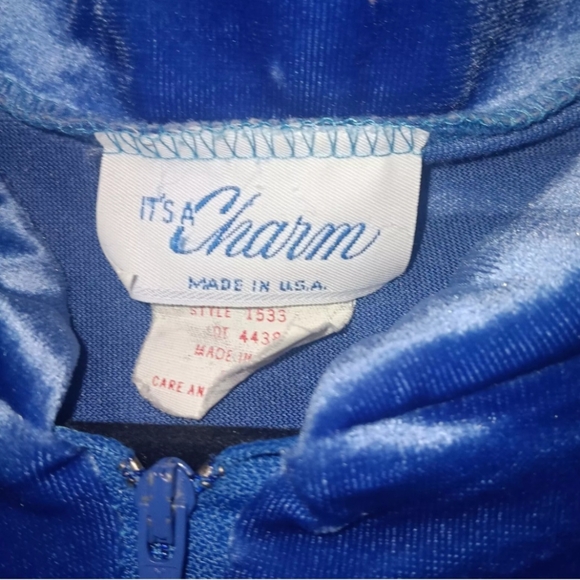 Vintage It's A Charm 70s Maxi Womens Velvet Ruffle Neck Robe/HouseCoat Size M - Picture 4 of 16